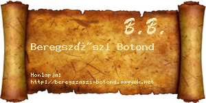 Beregszászi Botond névjegykártya